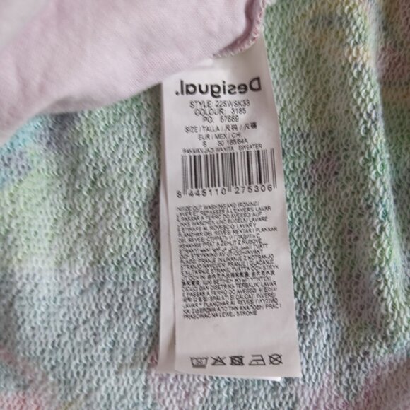 Desigual Oversized Tropical Print Colorful Hoodie Sweat Shirt - Picture 11 of 12